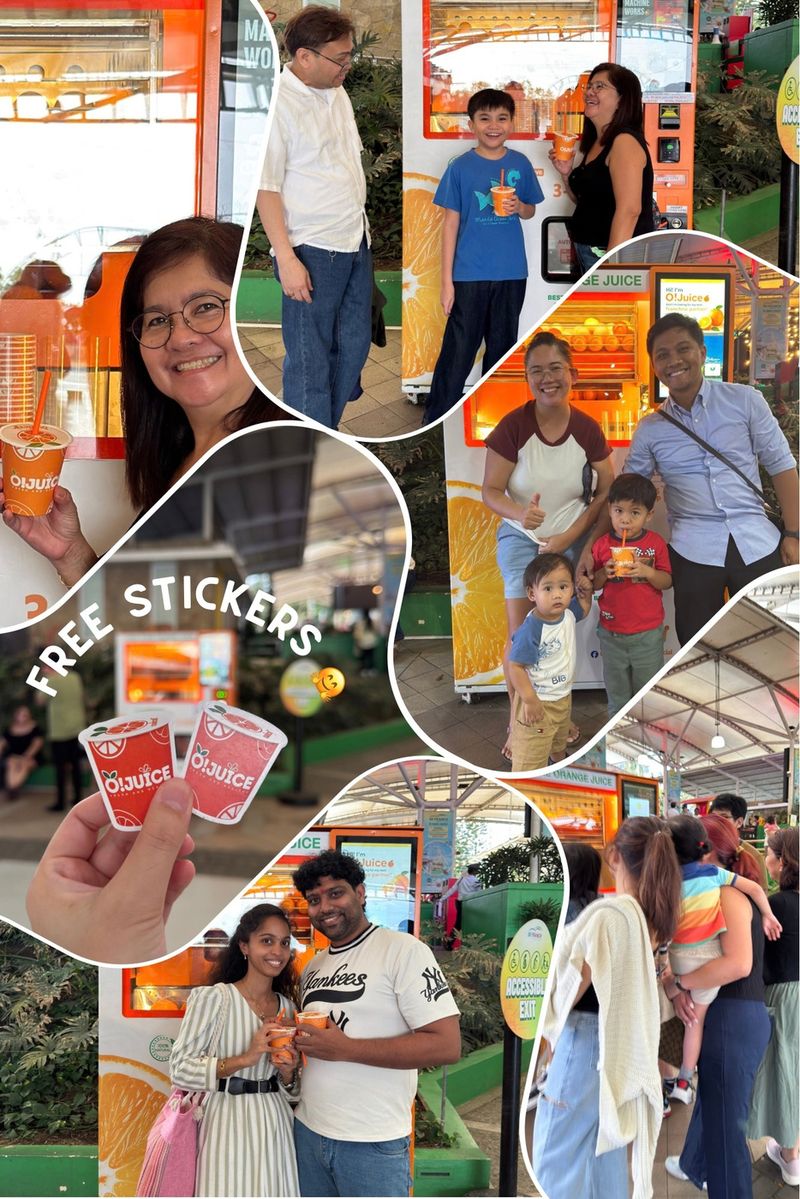 Families and couples enjoying O!Juice at our machines